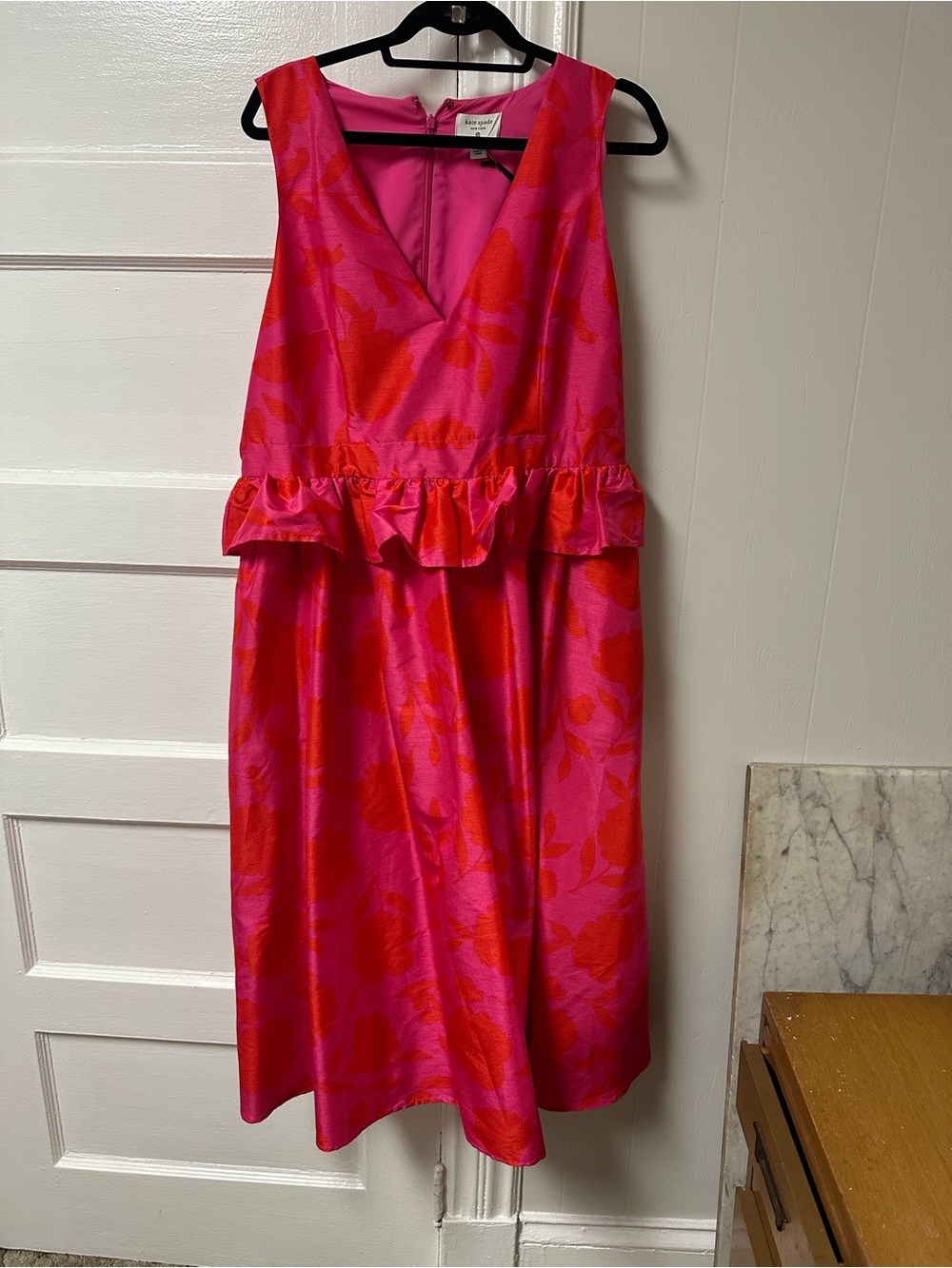 Target x Kate Spade Pink & Red Floral Peplum Dress